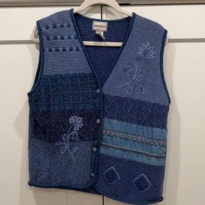 Patchwork Blue Sweater Vest